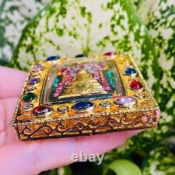 Phra Somdet LP Jade Bu Gold Thai Amulet Buddha pendant rare old