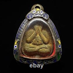Pidta Close Eye Jumbo2 Hair of Lp Toh & Takrut Embed Thai Buddha Amulet Pendant