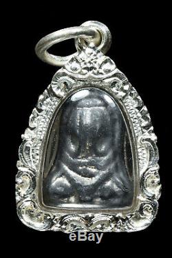 Pidta Closed Eyes LP TOH Wat BraDooChimPree Thai Buddha Amulet RARE Be. 2515