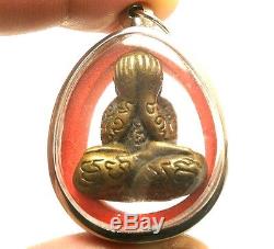 Pidta Pitta Close Eyes Buddha Lp Kron Cron Thai Amulet Pendant Lucky Rich Gamble