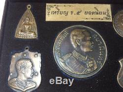 Popular Coin King RAMA 5 Thai Amulets Buddha Antiques Collect Old & Rare 1 Set