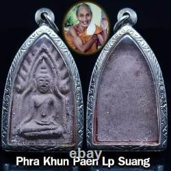Purple Phra Khun Paen Amulet HOLY WHITE RELIC POWDER Thai Buddha Amulets Pendant