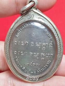 RARE ITEM Vintage Authentic Thai Amulet Estate Phra Fan Acharo Powerful Silver