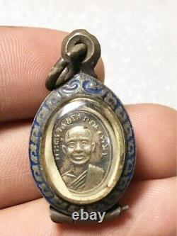 RARE ITEM WAT CHANGHAI Phra LP Thuad Silver Thai Amulet Pendant Buddha Old Small