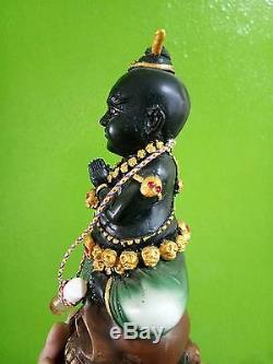 RARE Kuman Thong MAHAVAT Thai Buddha thai amulet Arjan Manit statue soul metal
