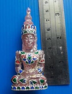 RARE Mahachak Emperor Buddha IX Carved Stone Protect Life Good Luck Thai Amulet