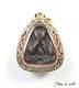 RARE! Old Phra Pidta LP Kaew Wat Khruawan Gold Micron Casing Thai Buddha Amulet