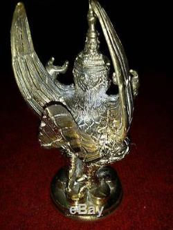 REAL Krut Bronze Protection THAI ART BUDDHA AMULET ANTIQUE STATUES STYLE