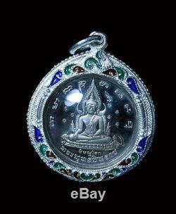 REAL! Phra Chinnaraj emperor wat Yai be. 2548, Thai Buddha Amulet Solid Silver