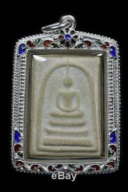 REAL Phra Somdej Lp Toh Wat Rakang Buddha 1952 Thai Original Amulet Silver case