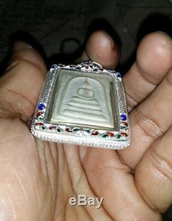 REAL Phra Somdej Lp Toh Wat Rakang Buddha 1952 Thai Original Amulet Silver case