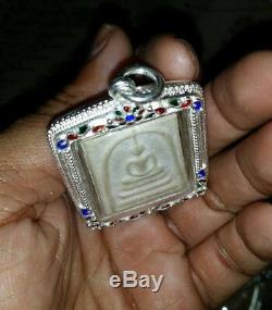 REAL Phra Somdej Lp Toh Wat Rakang Buddha Thai Original Amulet Silver case 74 Yr