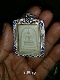 REAL Phra Somdej Lp Toh Wat Rakang Buddha Thai Original Amulet Silver case 74 Yr