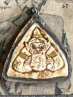 Rahu Kae, L P Rea Wat Phrasong, yr2539Thai Buddha Amulet, silver Casing