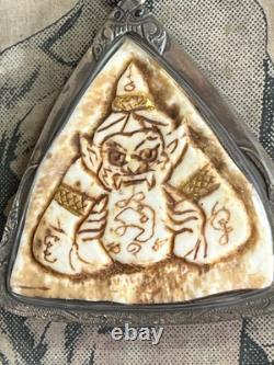 Rahu Kae, L P Rea Wat Phrasong, yr2539Thai Buddha Amulet, silver Casing
