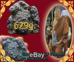 Rare! 629g. Natural Pure Leklai LP Somphon Powerful Magic Thai Old Buddha Amulet