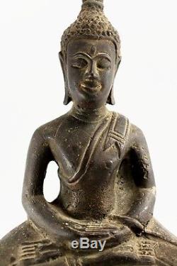 Rare Antique Ex Thai National Museum Seated Bronze Statue Buddha Image 9'h