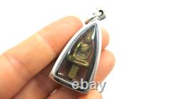 Rare Antique Thai Buddha Amulet Pendant Phra Yod Thong Ayutthaya Art Brass Alloy