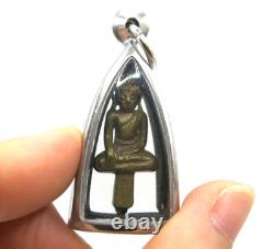 Rare Antique Thai Buddha Amulet Pendant Phra Yod Thong Ayutthaya Art Brass Alloy
