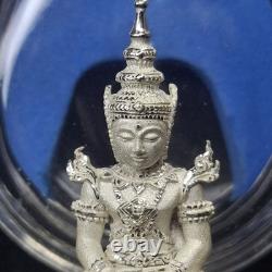 Rare Emerald Buddha Silver Sandblasted Large Model Thai Amulet 2007 108 Masters