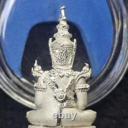 Rare Emerald Buddha Silver Sandblasted Large Model Thai Amulet 2007 108 Masters