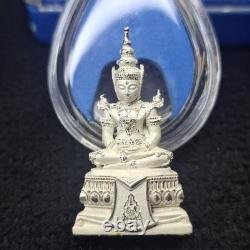 Rare Emerald Buddha Silver Sandblasted Large Model Thai Amulet 2007 108 Masters