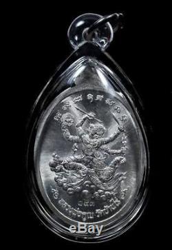 Rare! LP. Koon Wat Banrai Silver coin Thai Buddha amulet Phra Model 91 Yr