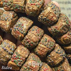Rare! Necklace 108 Bead Buddha Thai Amulet Antiques Prayer Mala Phra Benjapakee