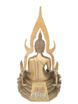 Rare Old Big Buddha Sakkayamuni End BE19 Brass/Bronze Thai Tibet Amulet Statue