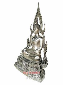 Rare Old End BE19 Buddha Chiang San 23 Tall Brass Thailand China Amulet Statue