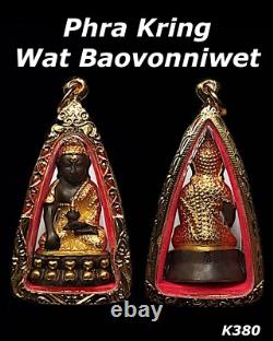 Rare Phra Kring Blessed Pawares Thai Buddha Sacred Pendant Amulet Protect K380