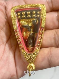 Rare Phra Kring Blessed Pawares Thai Buddha Sacred Pendant Amulet Protect K380