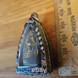 Rare Phra Kring Klong Takian Wat Pradoosongdham Thai Buddha antique silver case