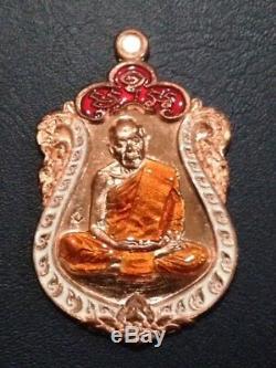 Rare! Phra LP Tim Wat Rahanrai Nur Copper BE59 Old Thai Amulet Buddha Antique