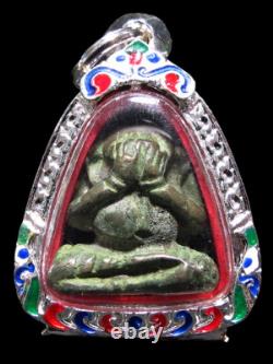 Rare Phra Pidta LP Kaew Wat Krua Wan Pim Wow Antique Thai Sacred Buddha Amulet