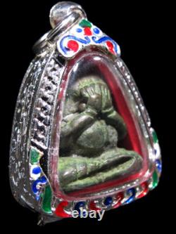 Rare Phra Pidta LP Kaew Wat Krua Wan Pim Wow Antique Thai Sacred Buddha Amulet