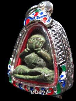 Rare Phra Pidta LP Kaew Wat Krua Wan Pim Wow Antique Thai Sacred Buddha Amulet