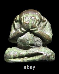 Rare Phra Pidta LP Kaew Wat Krua Wan Pim Wow Antique Thai Sacred Buddha Amulet