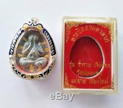 Rare Phra Pidta Pim Jumbo 9 Gold Takrud LP Toh Thai Amulet Buddha BE 2522 Rich