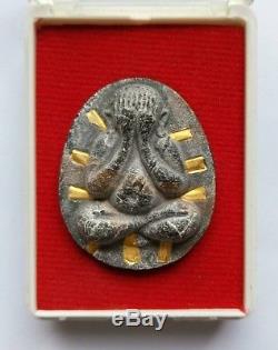 Rare Phra Pidta Pim Jumbo 9 Gold Takrud LP Toh Thai Amulet Buddha BE 2522 Rich