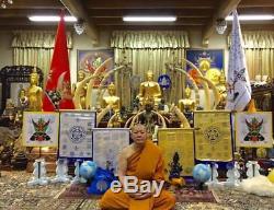 Rare! Phra Pikanet Rahu LP Thongchai + Cer. Card Wat Thai Amulet Buddha Antique