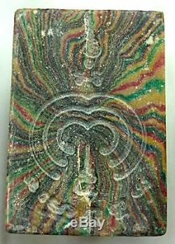 Rare! Phra Somdej Rainbow Lang Yant Golden Takrut LP Pae Wat Thai Amulet Buddha