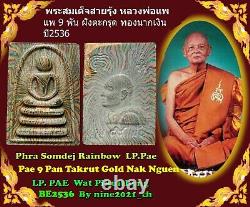 Rare! Phra Somdej Rainbow Pae 9 Pan LP Pae Wat Pikulthong Old Thai Amulet Buddha