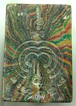 Rare! Phra Somdej Rainbow Takrut LP Pae Wat Pikulthong Old Thai Amulet Buddha