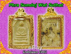 Rare! Phra Somdej, Wat Suthat, Old Talisman, Thai buddha Amulet, Wat Sutat, HOT