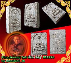 Rare & Real! PHRA SOMDEJ LP TOH BE1996 Old Wat Thai Amulet Buddha Antique Magic