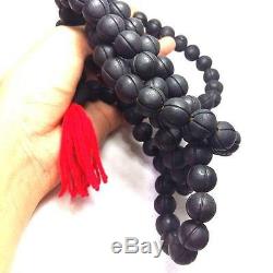 Rare Real Pure Lek Lai Nam Pee Iron Rosary 108 Bead Thai Buddha Amulet Wealth