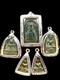 Rare Set of Benjapakee Green Jade Wat Phra Kaew Wangna Thai Buddha Amulet