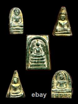Rare Set of Benjapakee Green Jade Wat Phra Kaew Wangna Thai Buddha Amulet