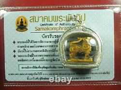 Rare Singha Luang Phor Derm Wat NongPo thai buddha amulet. Card. #17